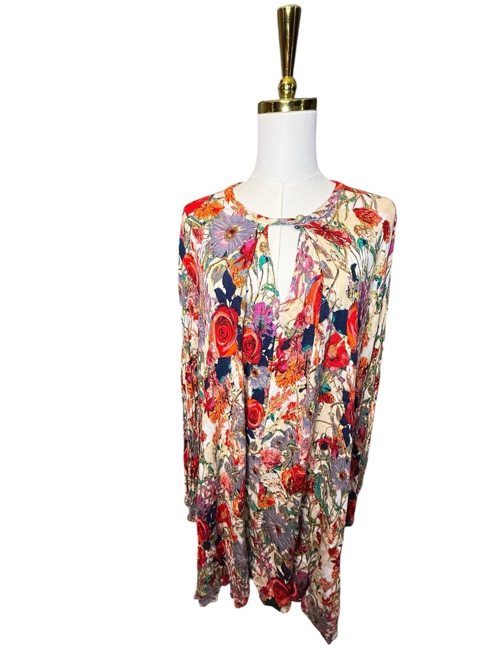 Umgee Floral Button-Front Blouse in Multicolor